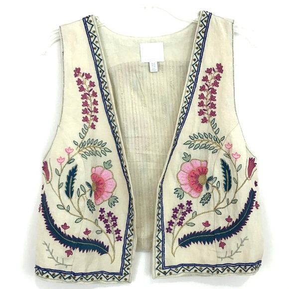 Anthropologie Ett Twa Belle embroidered vest boho - Picture 1 of 8